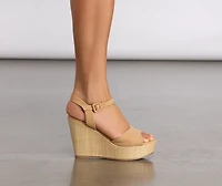 Stylin' Straw Wedge Heels