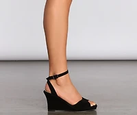 Take A Stroll Peep-Toe Wedges