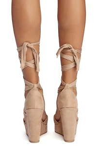 Faux Suede Sophistication Wedge Heels