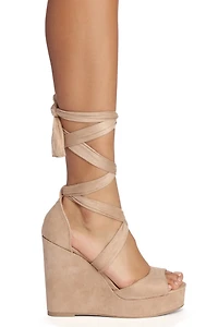 Faux Suede Sophistication Wedge Heels