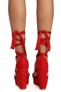 Faux Suede Sophistication Wedge Heels