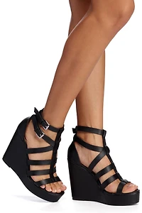 Strappy & Edgy Wedges