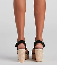 Say High Nubuck Espadrille Wedges
