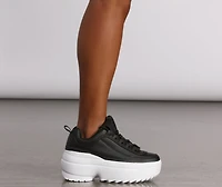 Extra High Textured Platform Chunky Sneakers