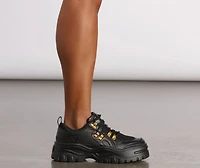 Pop of Glam Chunky Bungee Lace Sneakers