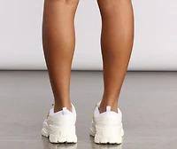 Pop of Glam Chunky Bungee Lace Sneakers
