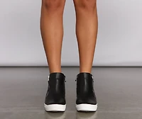 Feeling Fancy Quilted Faux Leather Sneakers