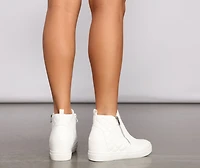 Feeling Fancy Quilted Faux Leather Sneakers