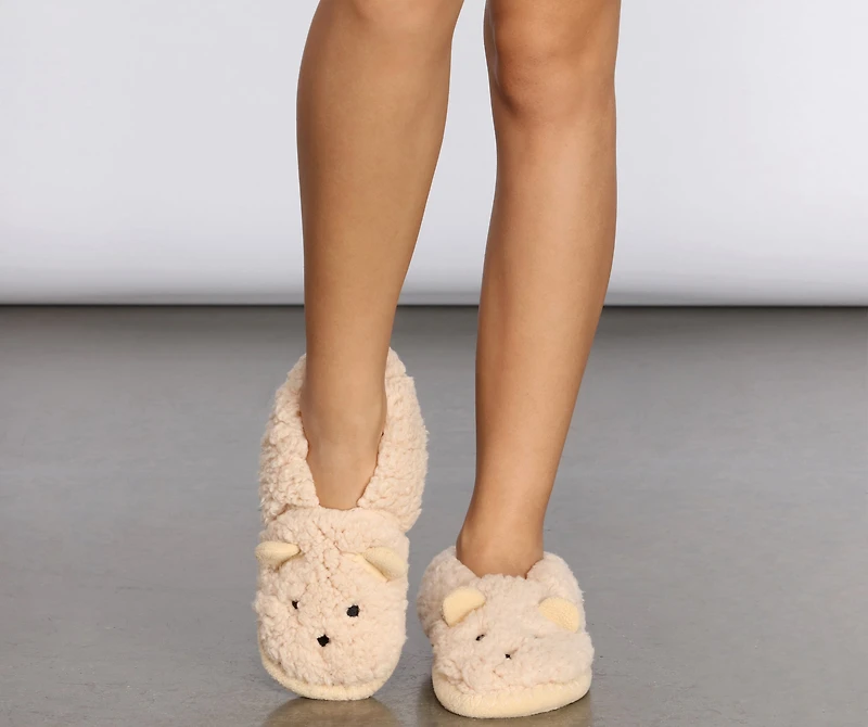Teddy Bear Sherpa Sock Slippers