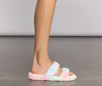 On-Trend Fuzzy Banded Slippers