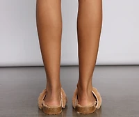 Double Buckle Faux Fur Slippers