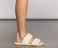 Basic Faux Fur Banded Slippers