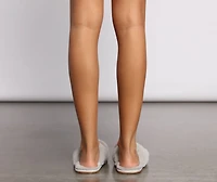 The Every Day Criss-Cross Strap Faux Fur Slippers