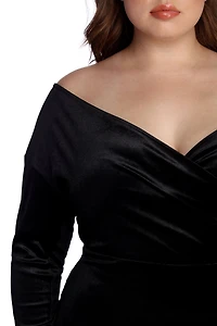 Plus Kenia Formal Velvet Midi Dress