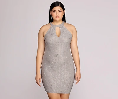 Plus Stunning Silver Formal Dress