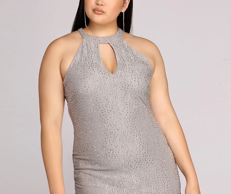 Plus Stunning Silver Formal Dress