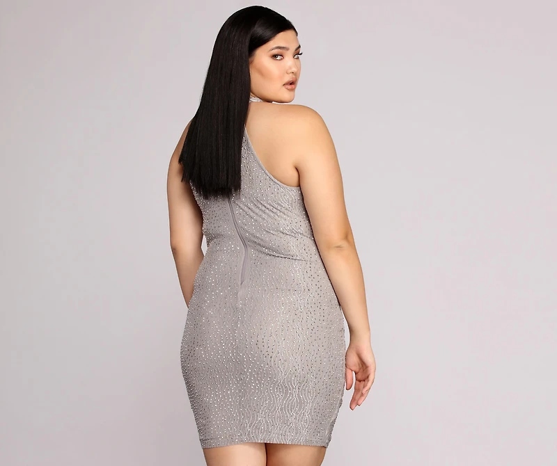 Plus Stunning Silver Formal Dress