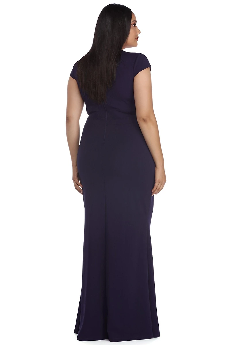 Plus Emmeline Crepe Scalloped Dress