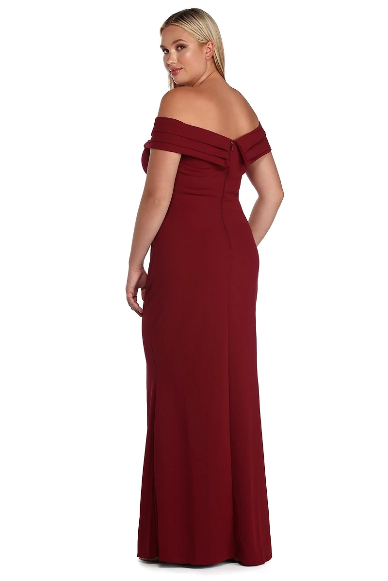 Plus Dianna Evening Wrap Dress