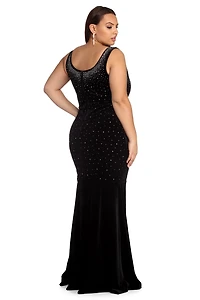 Plus Leanna Formal Heat Stone Dress