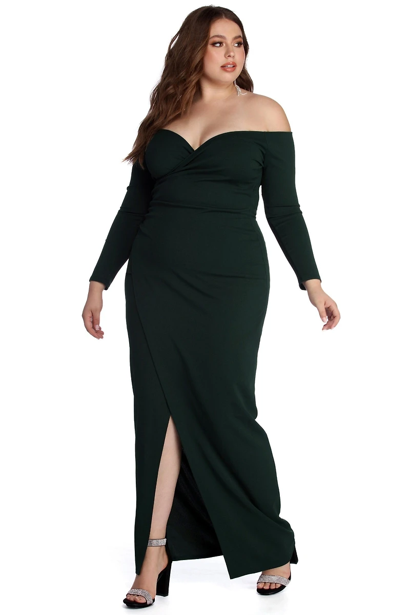 Plus Dianna Evening Wrap Dress