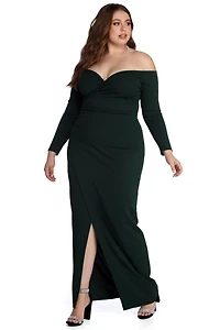 Plus Dianna Evening Wrap Dress