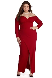 Plus Dianna Evening Wrap Dress