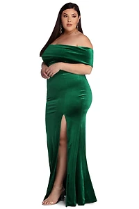 Plus Lilianna Formal Velvet Dress