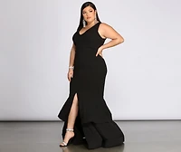 Plus Sandra Glitter Ruffle Dress