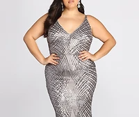 Plus Alani Sequin Scroll Dress