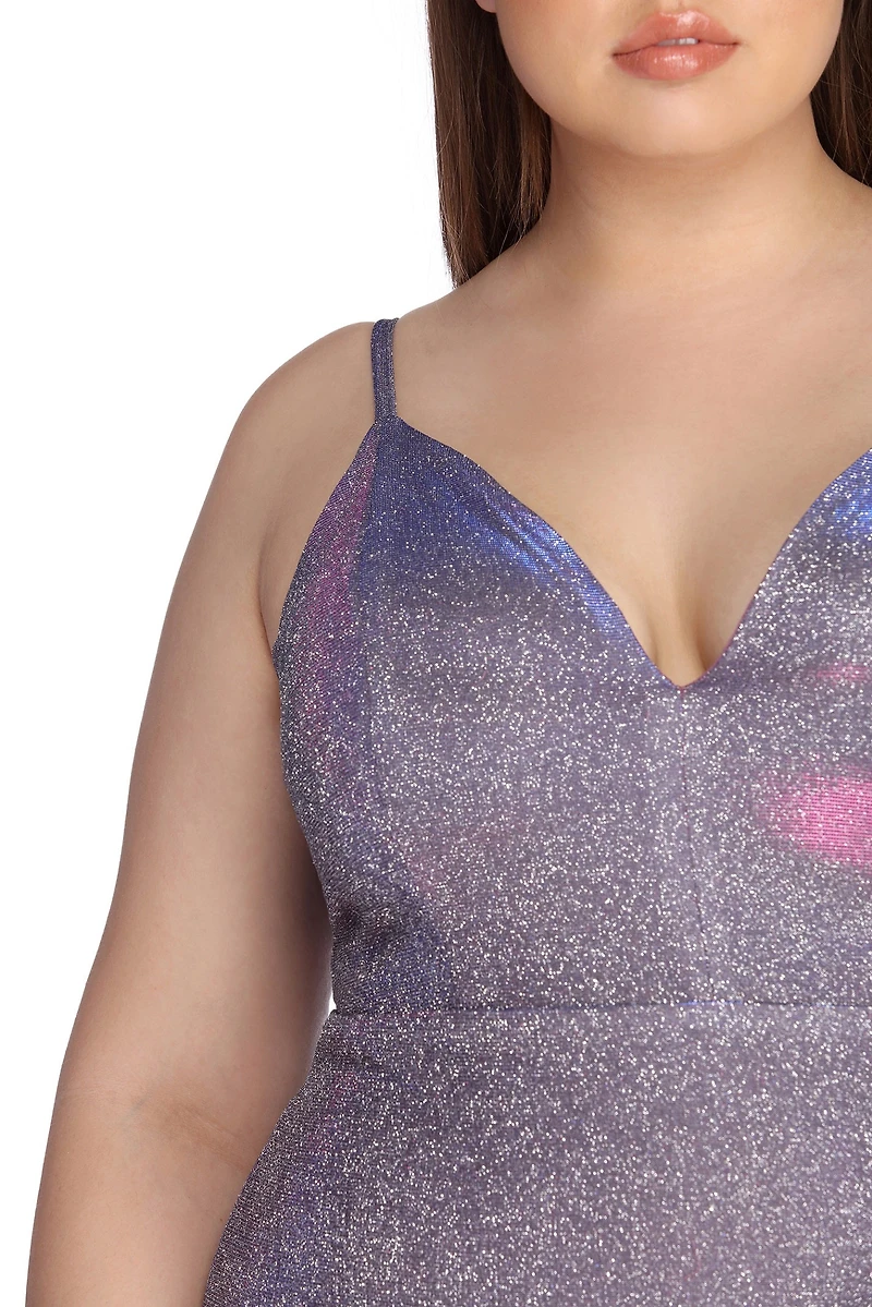 Plus Glitter Glam Party Dress