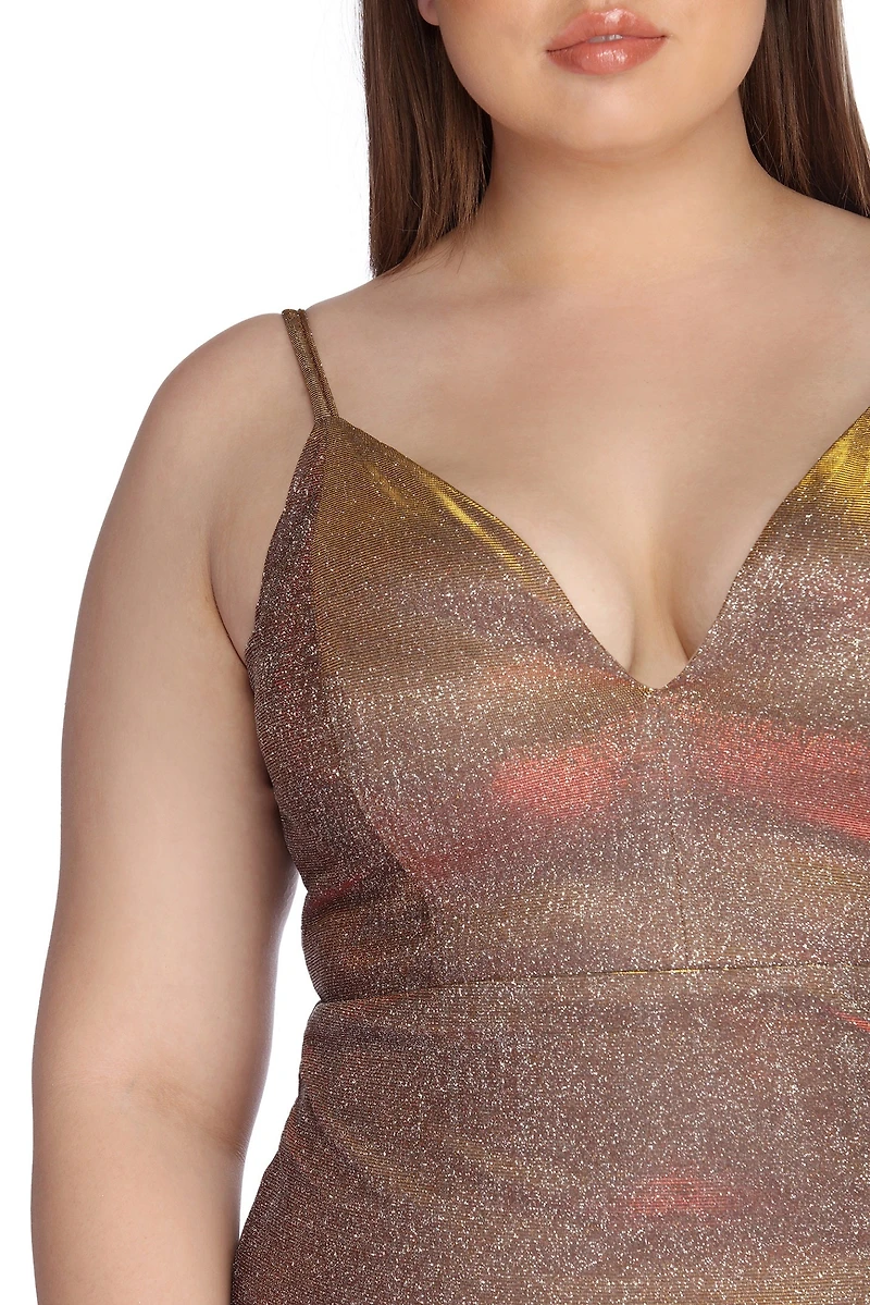 Plus Glitter Glam Party Dress