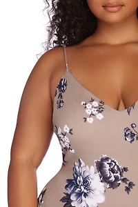 Plus Flow With Floral Midi Dress