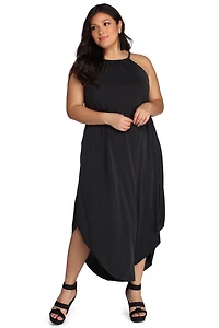 Plus Casual Knit Maxi Dress