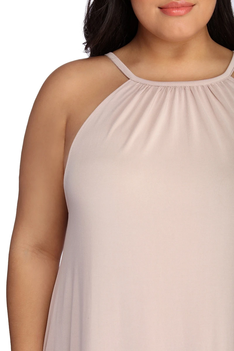 Plus Casual Knit Maxi Dress