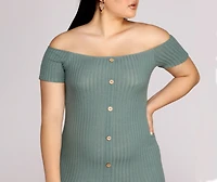Plus Thrill Of Knit Ribbed Dress