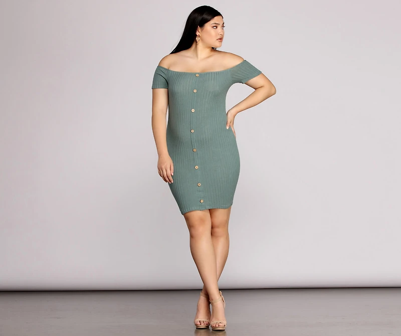 Plus Thrill Of Knit Ribbed Dress