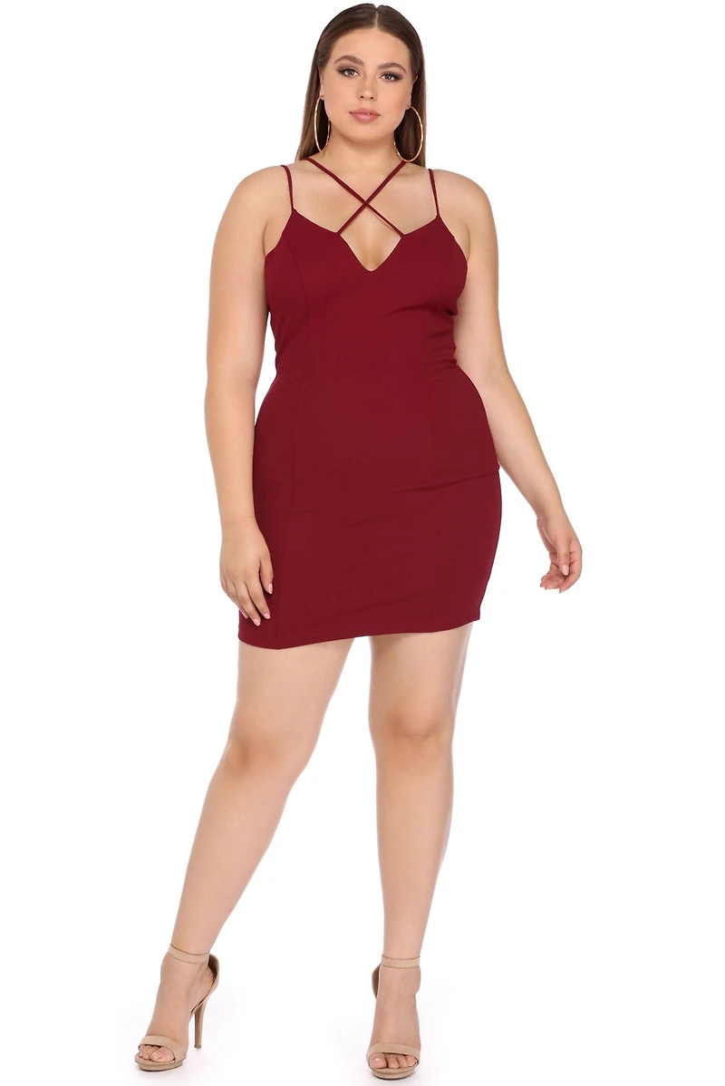 Plus Sweetheart Cross Bodycon