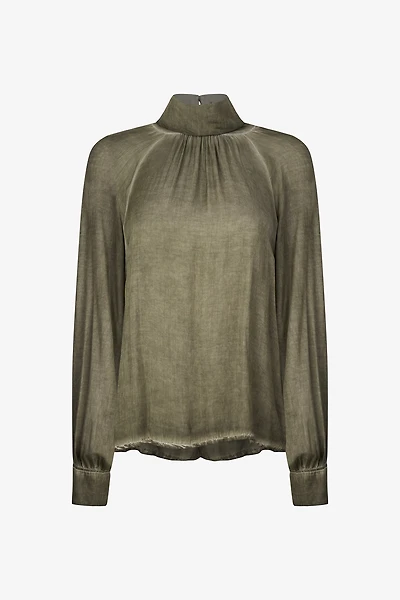 Women's Woven Long Sleeve Raglan Top | M