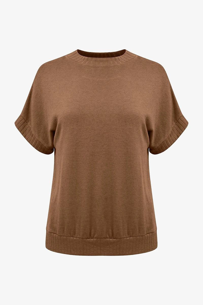 Women's Knit Cap-Sleeve Top | M