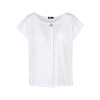 M Made Italy — Haut à manches courtes tissé et tricoté pour femme