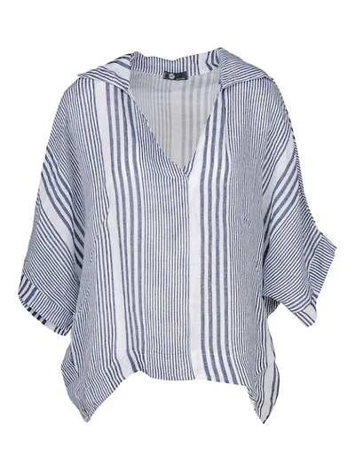 M Made Italy – Haut tissé pour femme Combo bleu marine