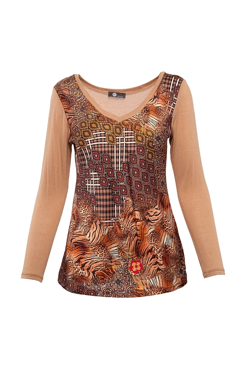 Women’s Woven/Knit Long Sleeve Top | M