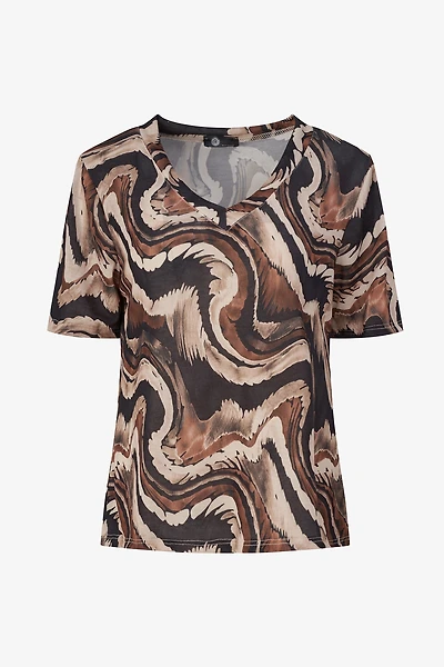 Women's Knit V-Neckline Short Sleeve Top | M