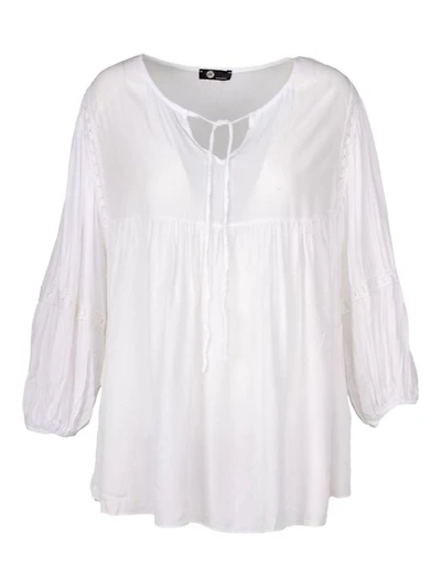 M Made Italy – Haut tissé pour femme Blanc
