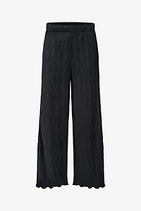 Women's Woven Wide-Leg Pull-On Textured Pants | M