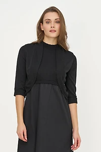 Women's Knit/Woven Combo Cardigan