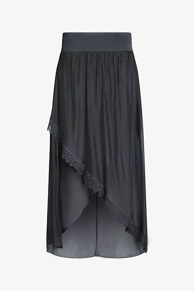 Women's Knit/Woven Combo Skirt | M