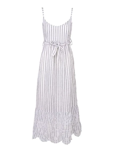 M Made Italy – Robe nuisette tissée pour femme Combo blanc