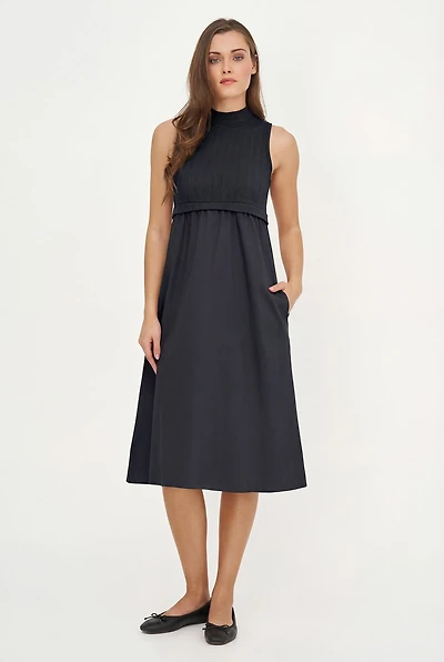 Women's Knit/Woven Combo Dress